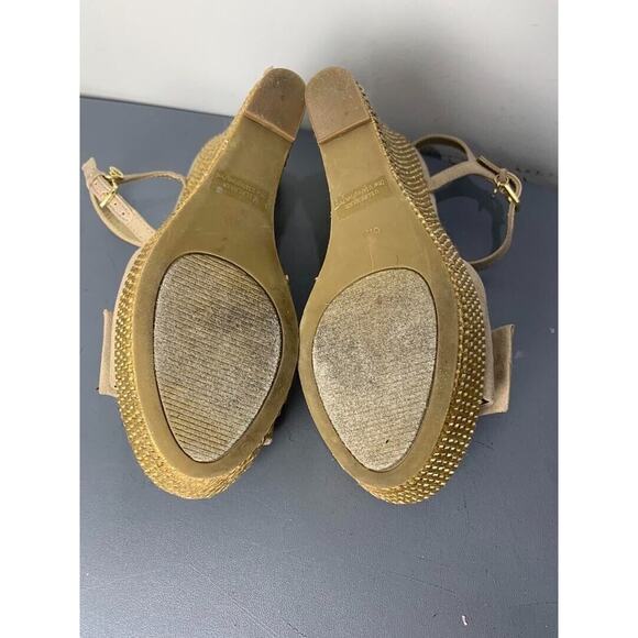 Guess Womens Beige Bow Wedge Sandals Size 6.5 - Picture 8 of 8